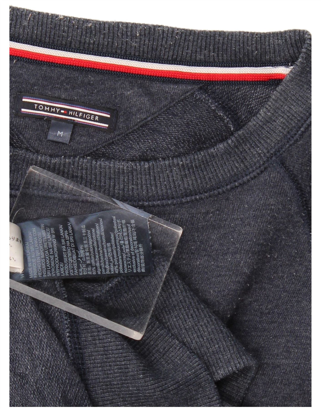 Tommy Hilfiger Hombre Regular Fit Sudadera Jumper Medium Azul Marino Algodón