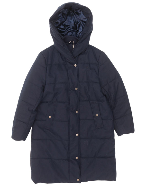 Crew Clothing Abrigo acolchado con capucha para mujer UK 40 Grande Poliéster azul marino