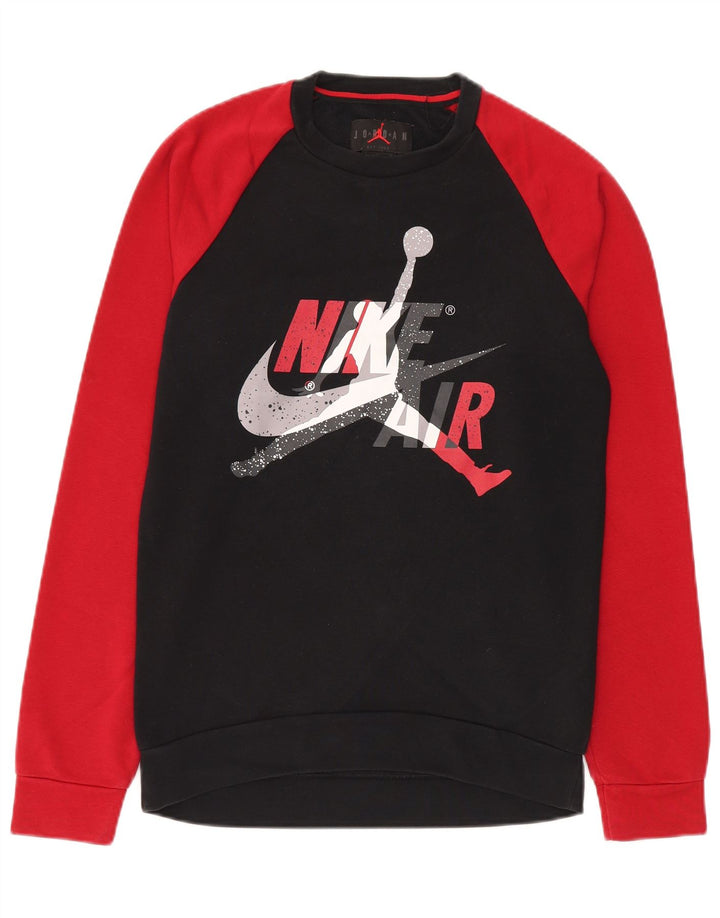 Jordan - Sudadera con gráfico para hombre, jersey pequeño de algodón con bloques de color negro
