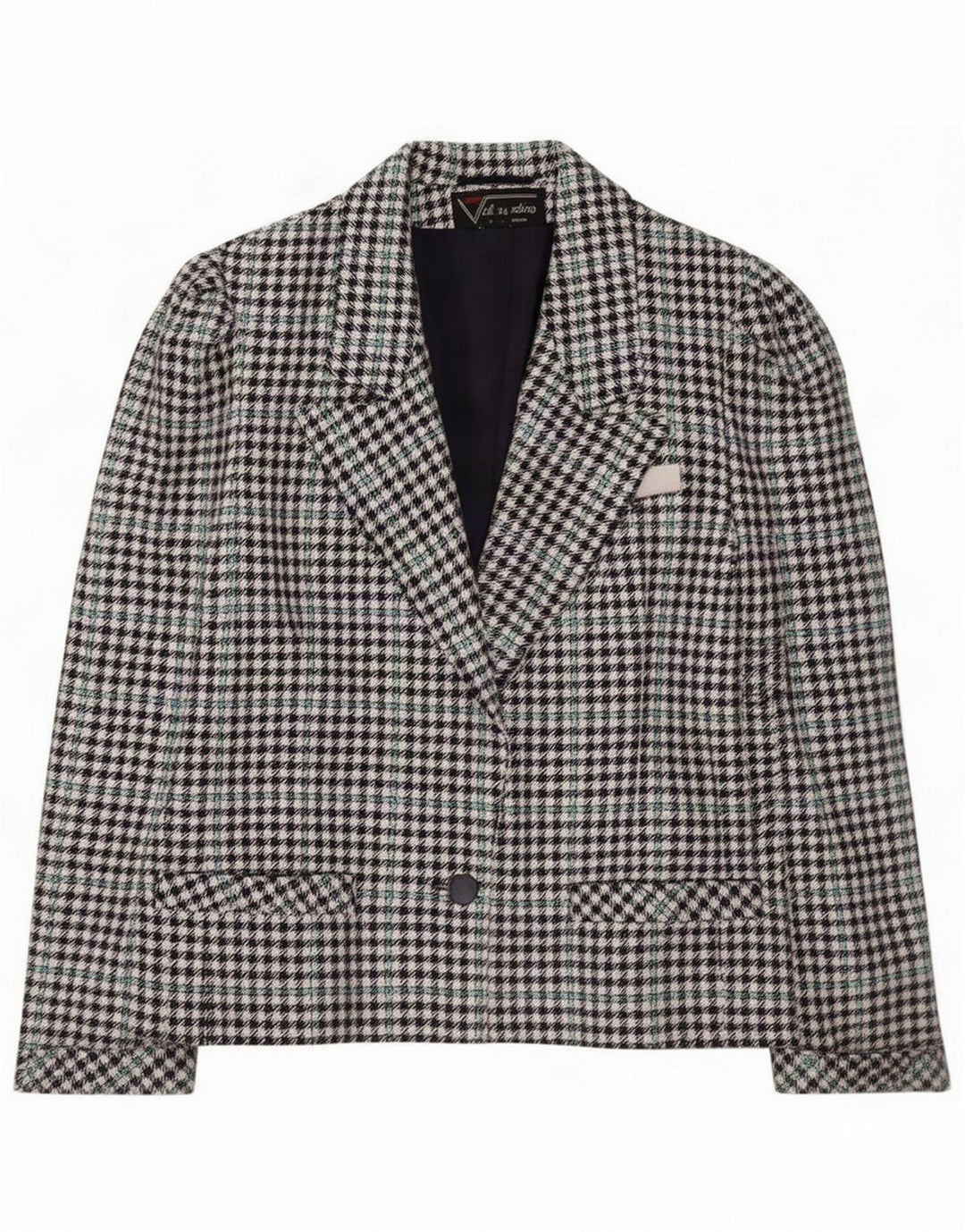 Chaqueta blazer vintage para mujer IT 34 XS Pata de gallo multicolor clásica