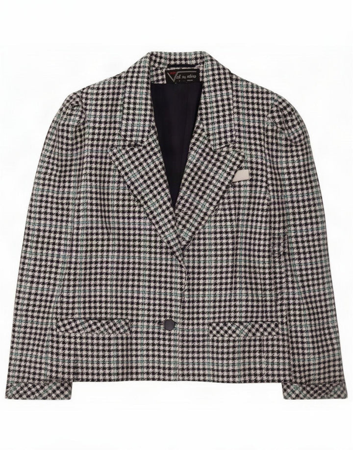 Chaqueta blazer vintage para mujer IT 34 XS Pata de gallo multicolor clásica