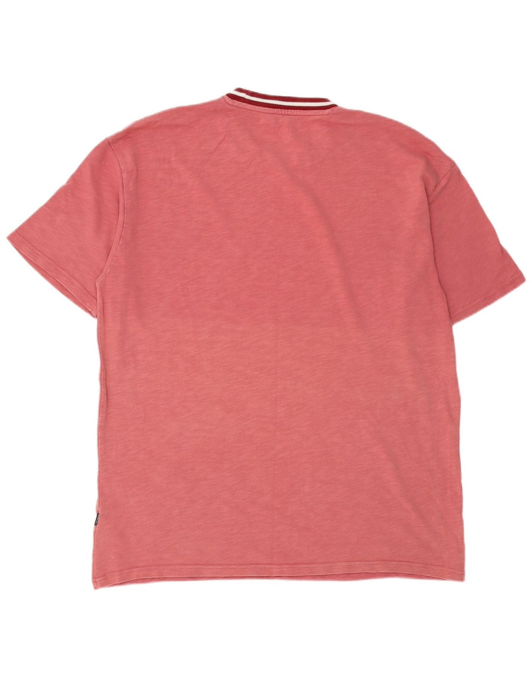 Camiseta con gráfico extragrande de algodón moteado en color burdeos medio para hombre