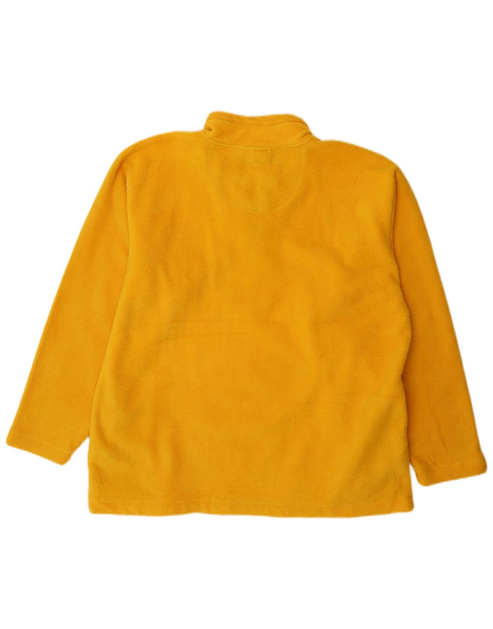 VINTAGE Jersey polar con cuello y cremallera para hombre XL Poliéster amarillo