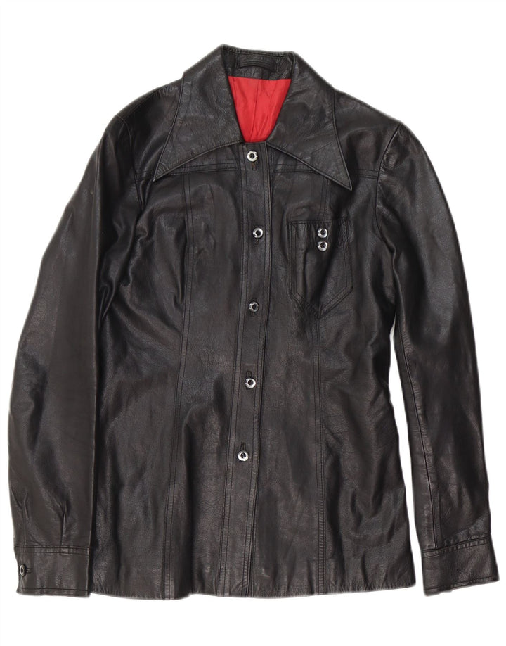 BWS Chaqueta de cuero para mujer UK 10 Small Black