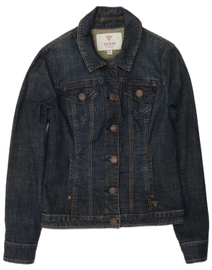 Guess Chaqueta Vaquera para Mujer UK 8 Small Azul Marino Algodón