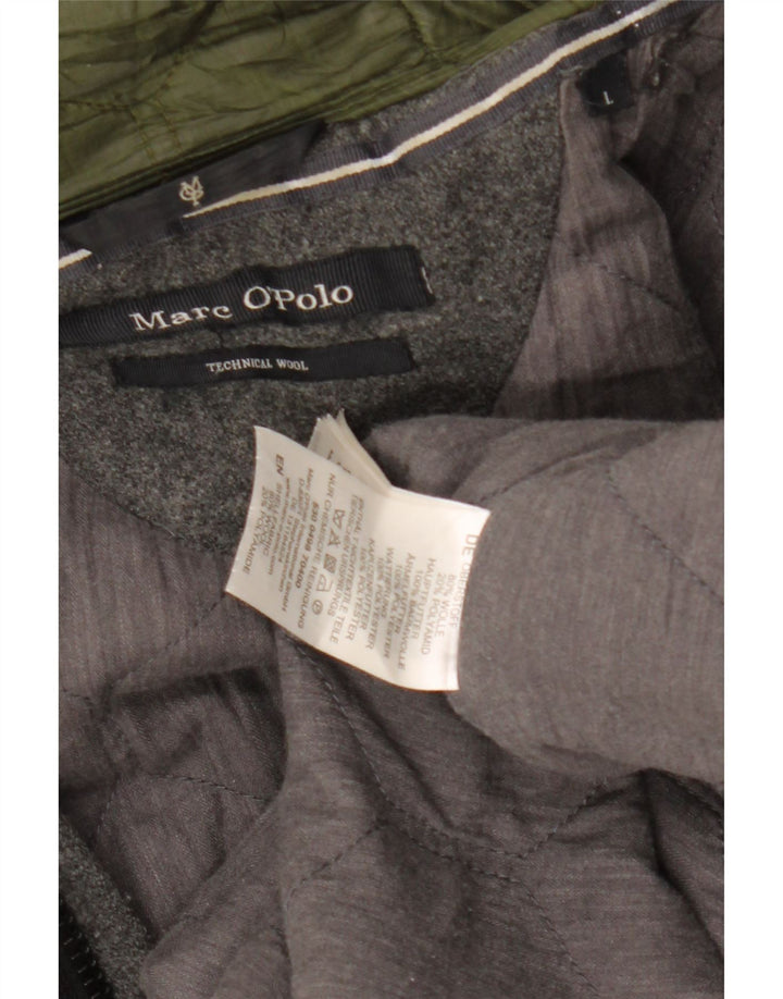 Marc O'Polo Chaqueta acolchada con capucha para hombre UK 40 Large Grey Wool