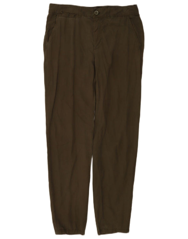 Zara Mujer Pantalón Chino Tapered EU 36 XS W26 L28 Lyocell Verde