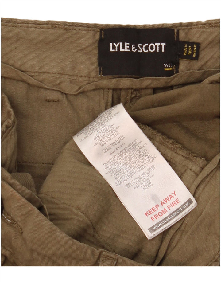 Lyle & Scott Pantalones cortos chinos para hombre W36 Large Khaki Cotton
