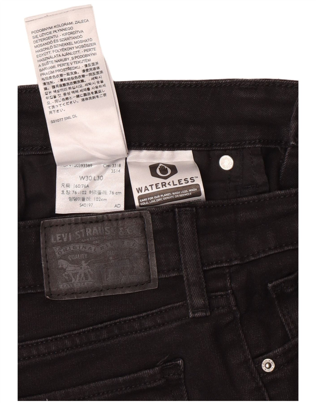 LEVI'S Vaqueros pitillo 711 para mujer W30 L30 Algodón negro