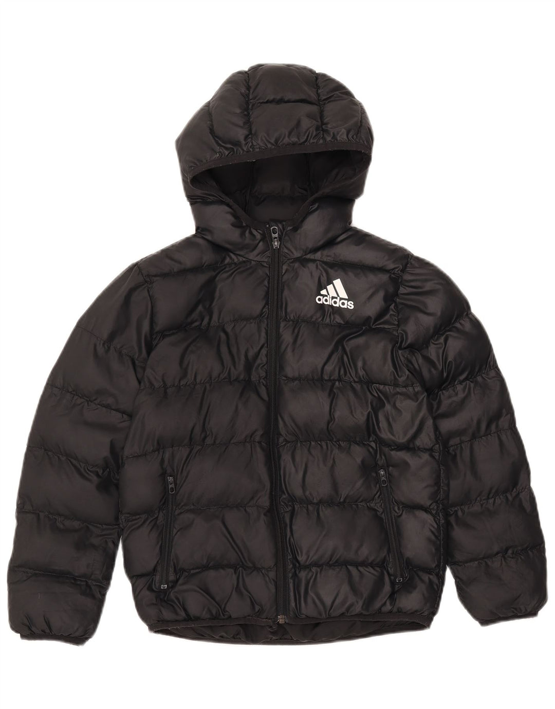 ADIDAS Chaqueta acolchada con capucha para niño 9-10 años Negro Poliéster