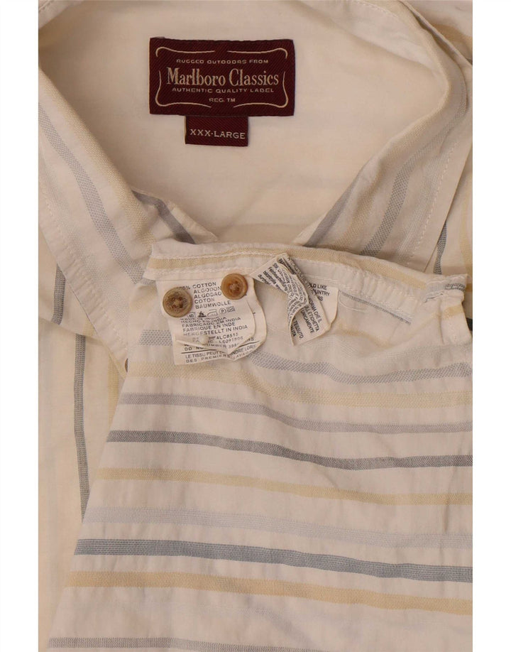 Camisa Marlboro Classics Hombre 3XL Algodón Rayas Blancas