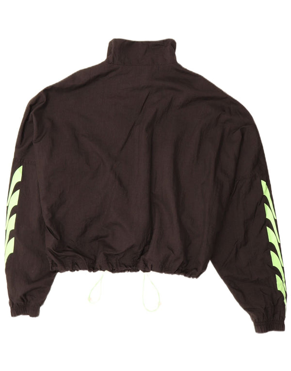 PUMA Chaqueta superior de chándal con gráfico corto para mujer UK 14 Medium Black Nylon