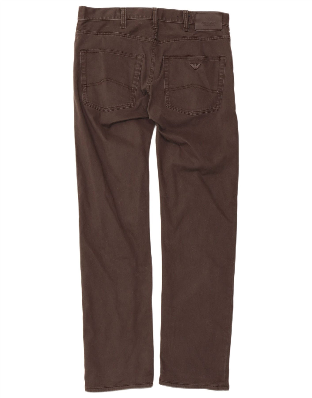 ARMANI Pantalón Casual Recto Mujer W32 L30 Algodón Marrón