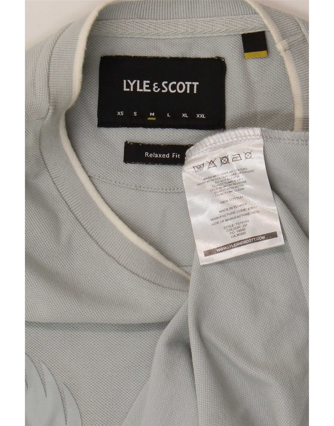 Lyle & Scott Camiseta gráfica de ajuste relajado para hombre Top de algodón azul medio