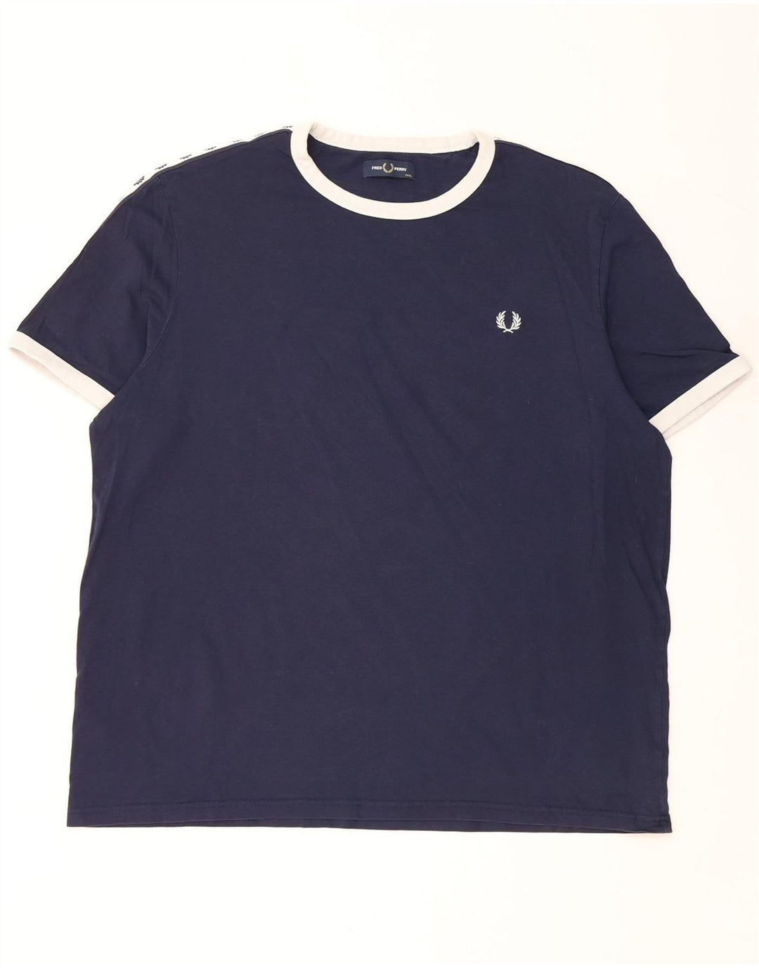 FRED PERRY Camiseta gráfica para hombre Top 3XL Azul marino Colorblock Algodón