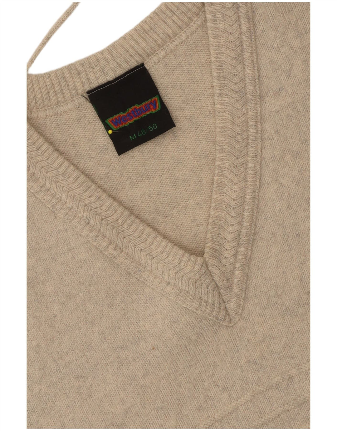 WESTBURY Camiseta sin mangas para hombre IT 48/50 Lana moteada beige mediana