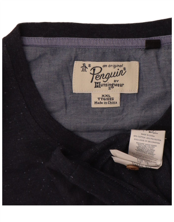 Camiseta Penguin para hombre Top 2XL Azul marino Algodón