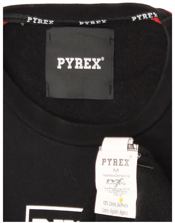 Pyrex Hombre Sudadera Gráfica Jumper Medium Negro Colorblock Algodón
