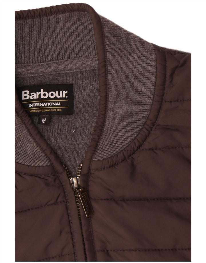 Barbour Hombre Cárdigan Suéter Algodón Gris Medio