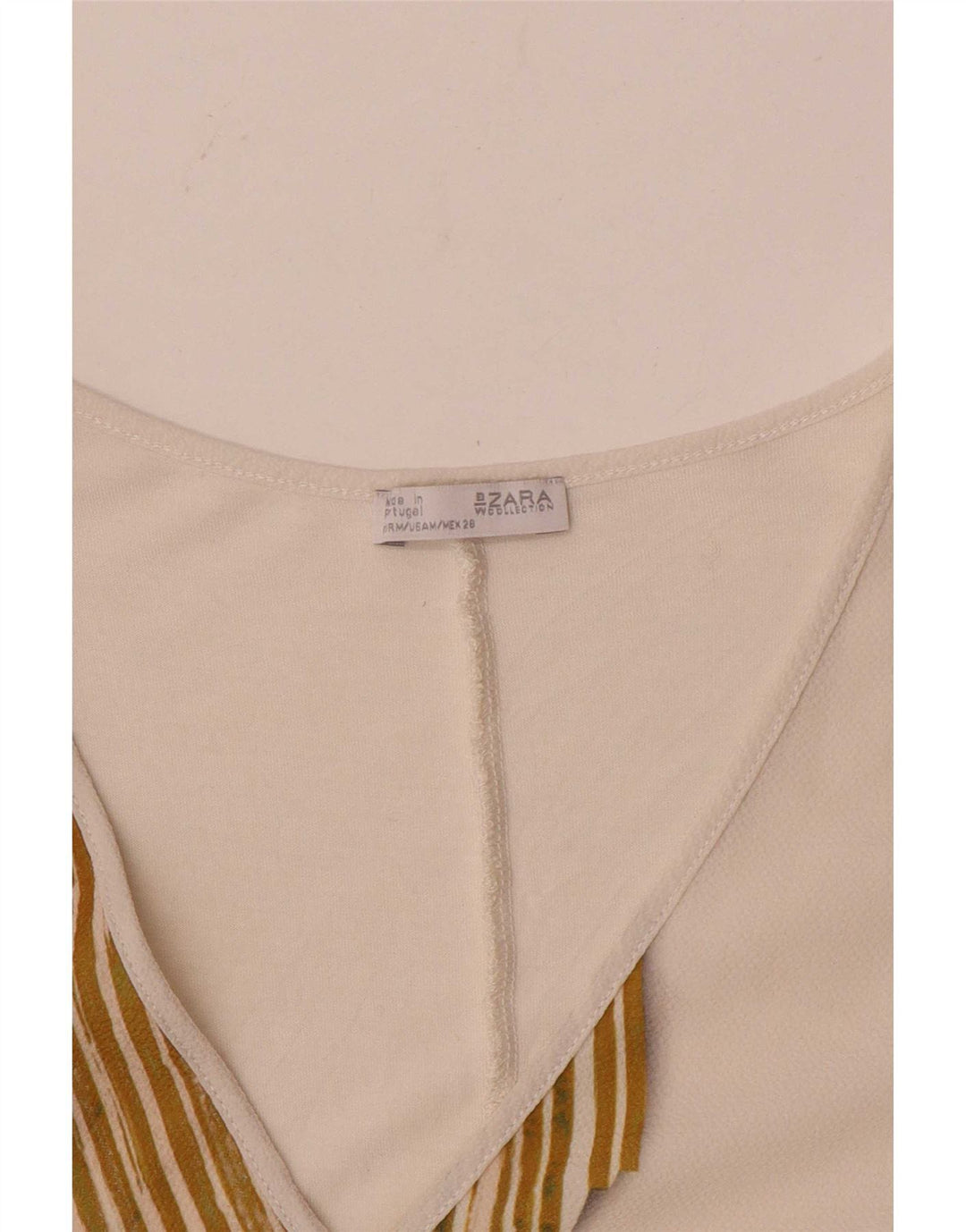 Zara Mujer Blusa Sin Mangas Top UK 44 Medio Blanco Colorblock