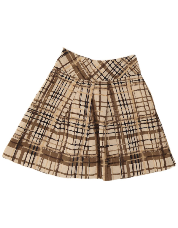 Falda plisada para mujer Sportmax UK 10 Small W27 Seda a cuadros marrón