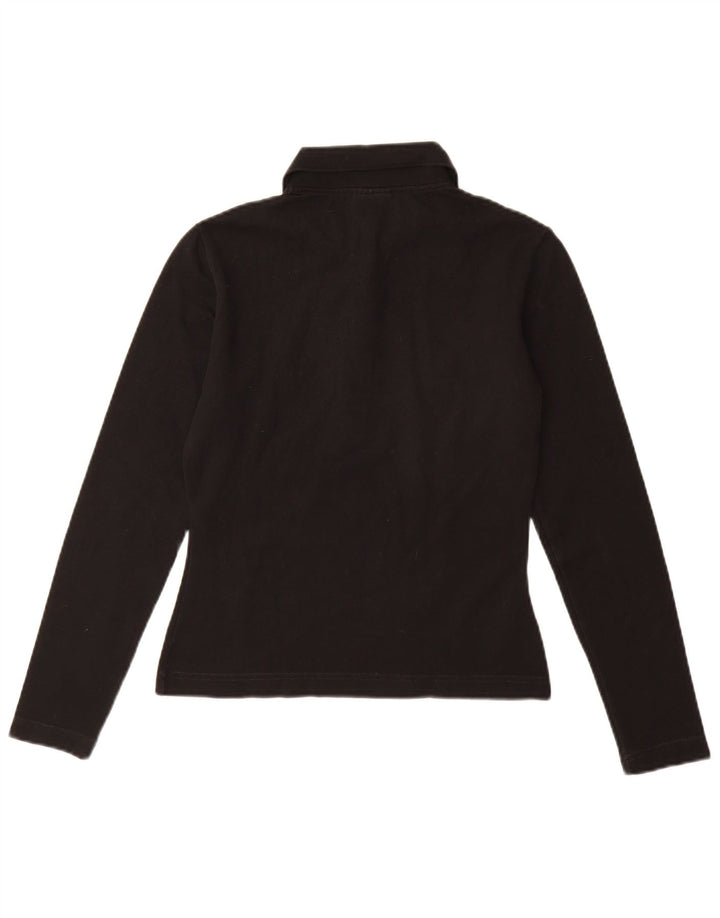Polo Lacoste de manga larga para mujer talla 40 mediano algodón negro