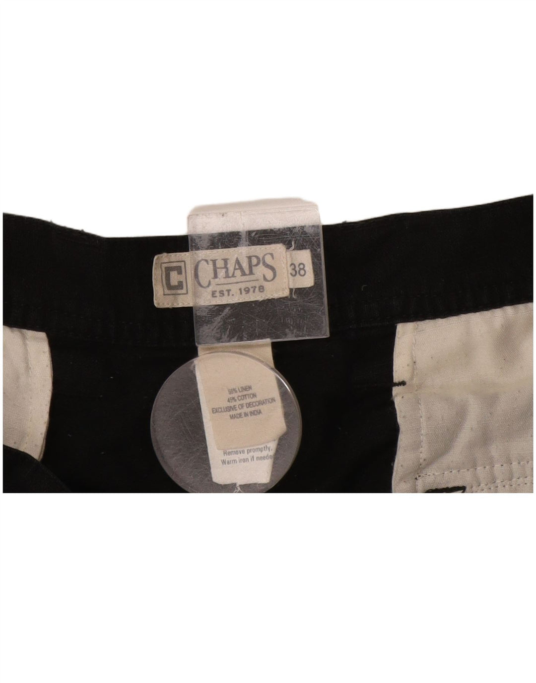 CHAPS Pantalones cortos cargo para hombre W38 XL Lino negro