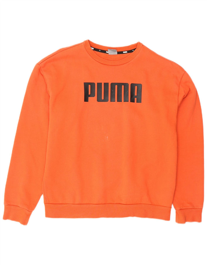 PUMA Sudadera con gráfico extragrande para mujer UK 10 Small Orange Cotton