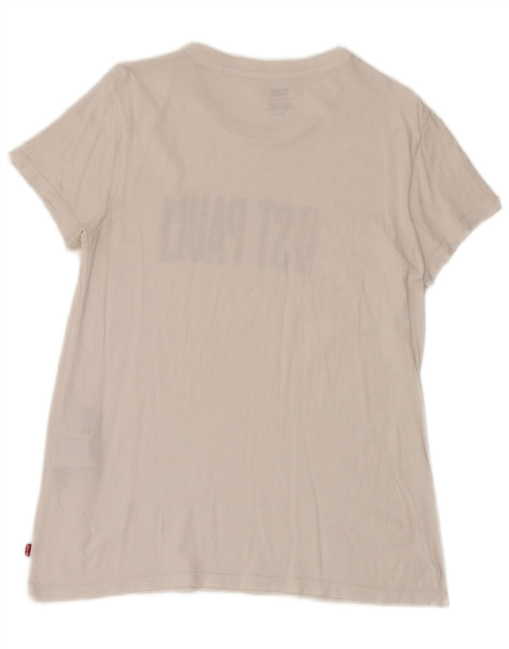 Levi's Camiseta gráfica para hombre Top Small White Cotton
