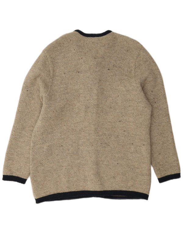 Giesswein Suéter Cárdigan Gráfico para Mujer UK 46 Grande Gris Moteado Novedad