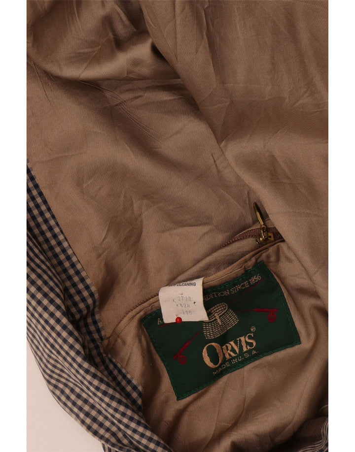 Orvis Chaqueta tipo blazer de 3 botones para hombre UK 42 XL Grey Gingham