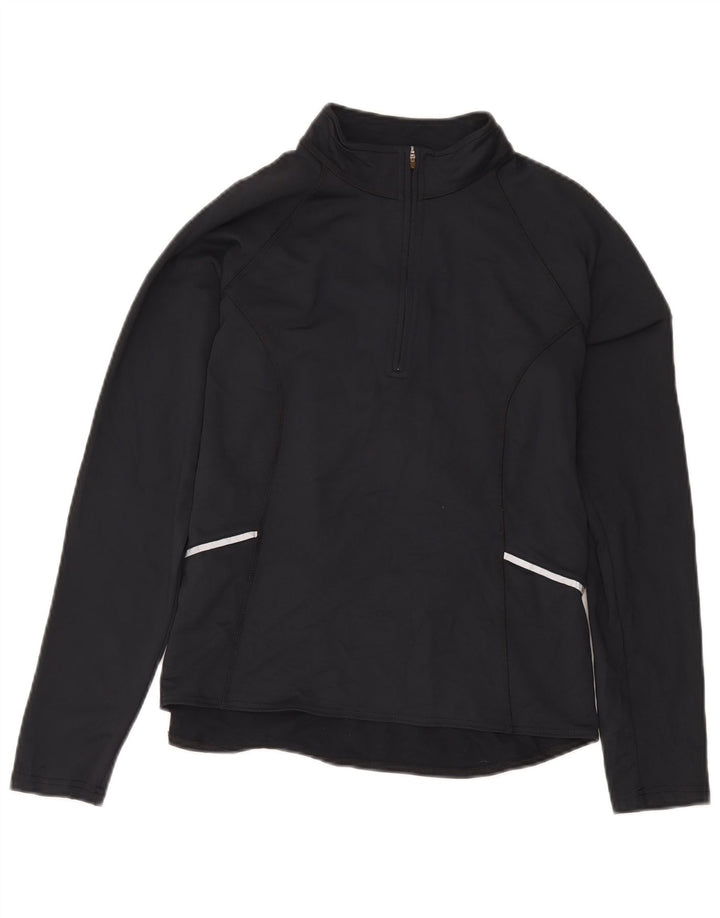 L.L.Bean - Chándal para mujer con cremallera y cuello, talla M, nailon negro