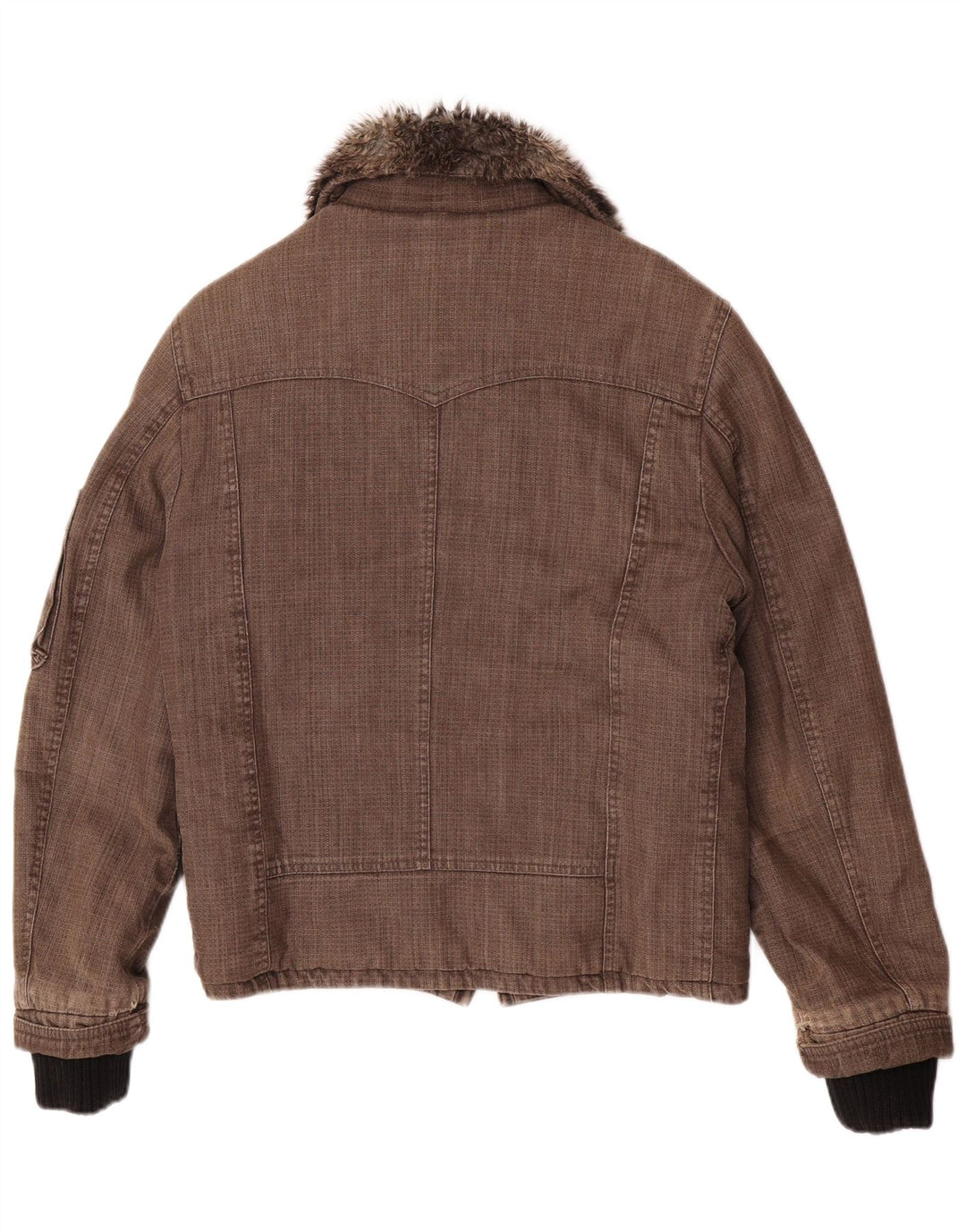 Chaqueta cortavientos Imperial para hombre Bomber Shearling UK 38 Algodón marrón medio