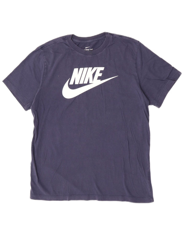 Nike - Camiseta gráfica para hombre, talla grande, algodón azul marino