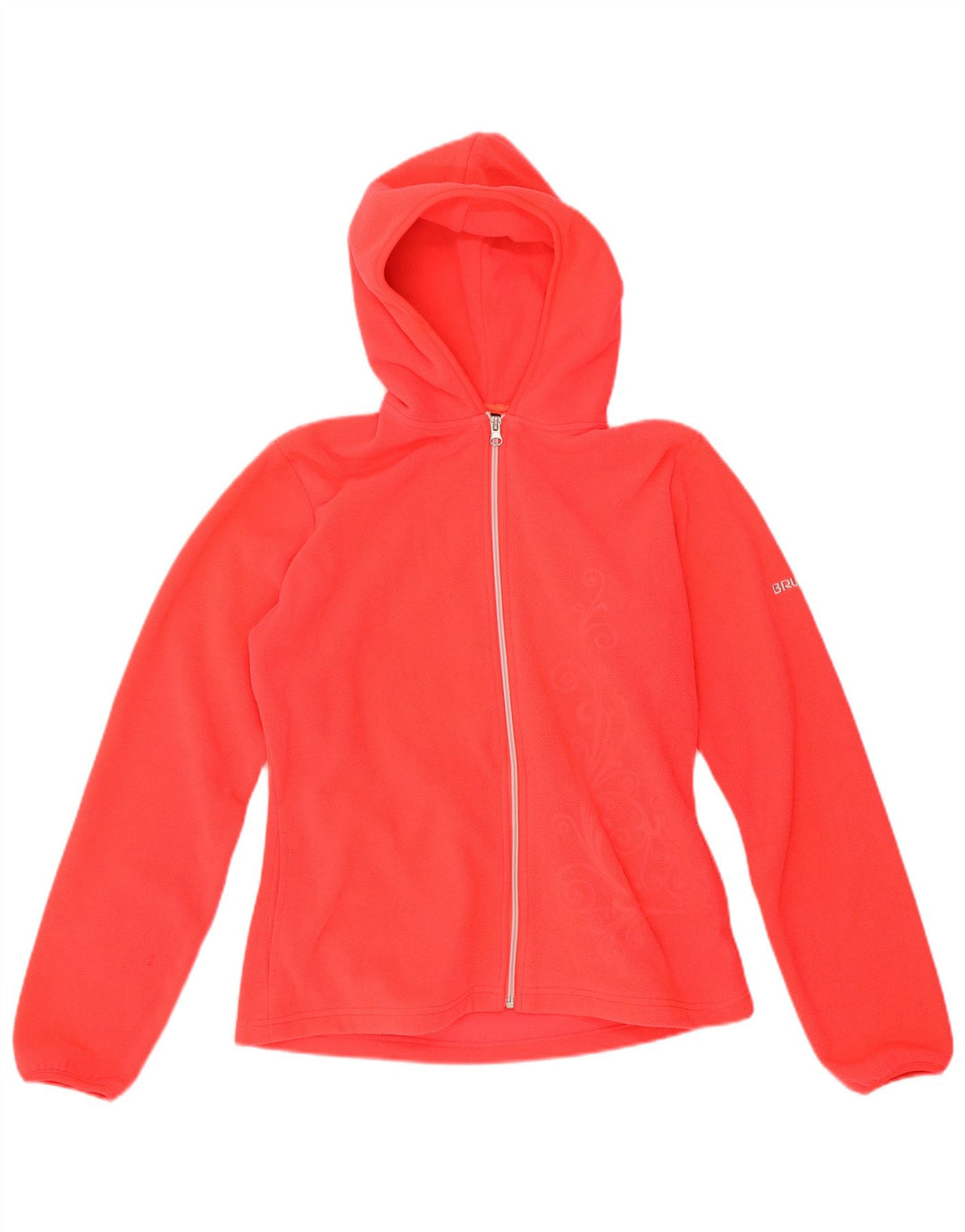 BRUGI Chaqueta polar con capucha para mujer UK 14 Poliéster cachemir rojo mediano