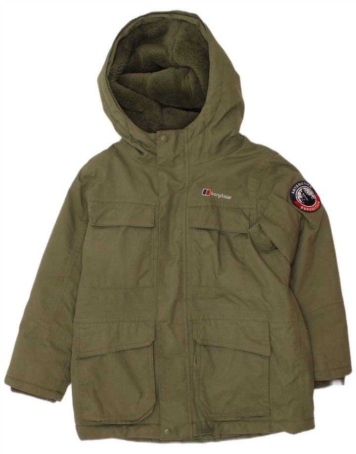 Berghaus Parka con capucha para niño 5-6 años Caqui Poliéster