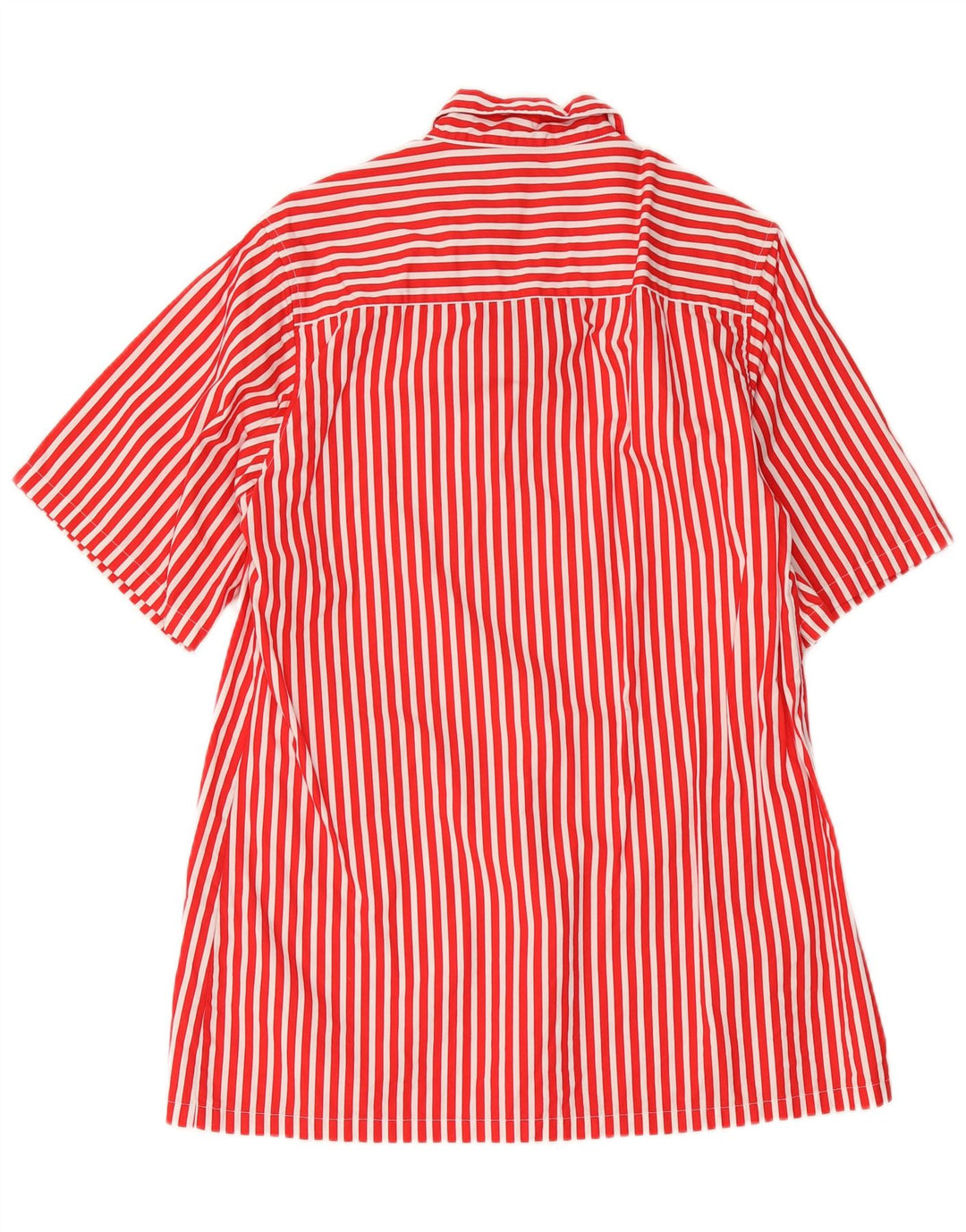 Vintage mujer cambio vestido Reino Unido 14 medio rojo pinstripe algodón