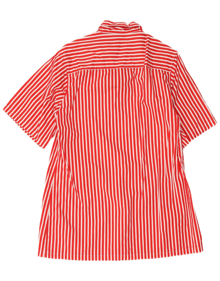 Vintage mujer cambio vestido Reino Unido 14 medio rojo pinstripe algodón