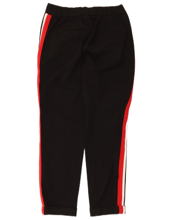 Zara Mujer Pantalón Chino Recto XS W24 L24 Poliéster Color Block Negro