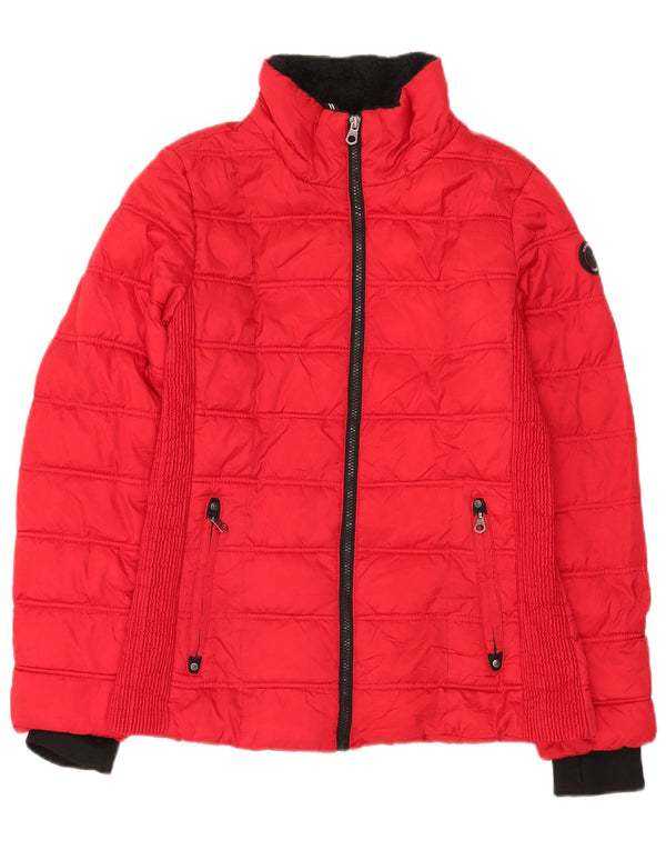 Nautica Chaqueta Acolchada Mujer UK 40 Mediano Rojo Poliéster