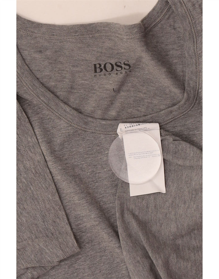 Hugo Boss - Camiseta para hombre, talla grande, algodón moteado gris