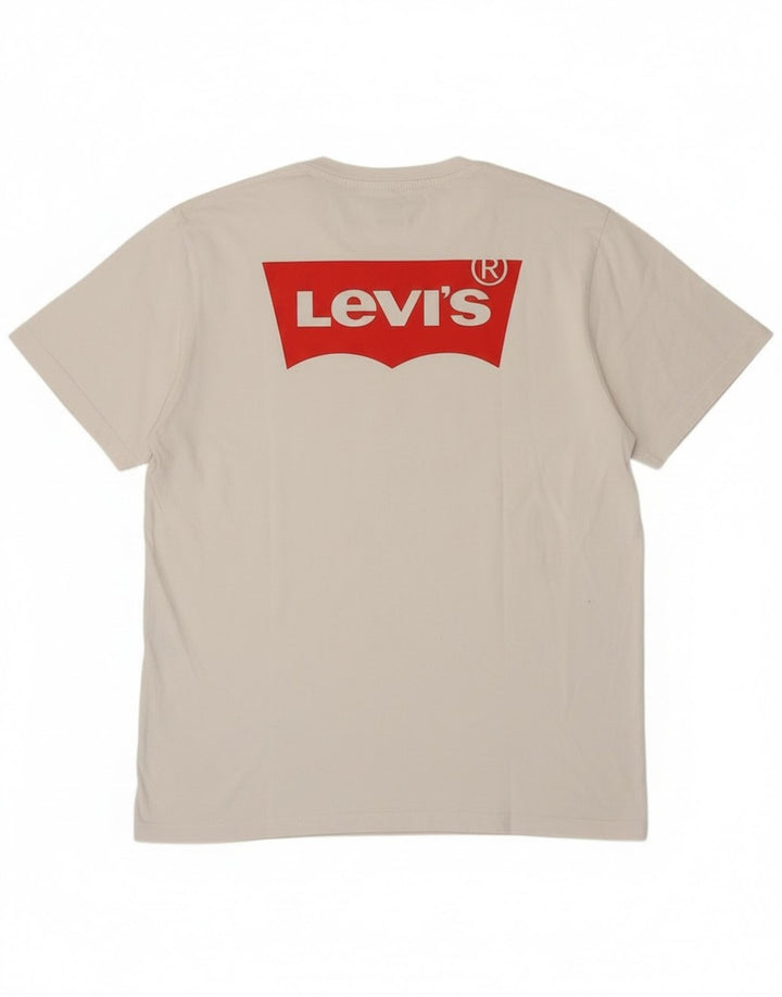Levi's Camiseta gráfica para hombre Top mediano de algodón blanco