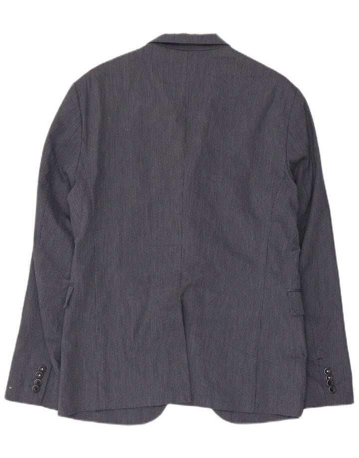 ZARA Chaqueta tipo blazer de 2 botones para hombre EU 50 Mediano Azul marino Poliéster