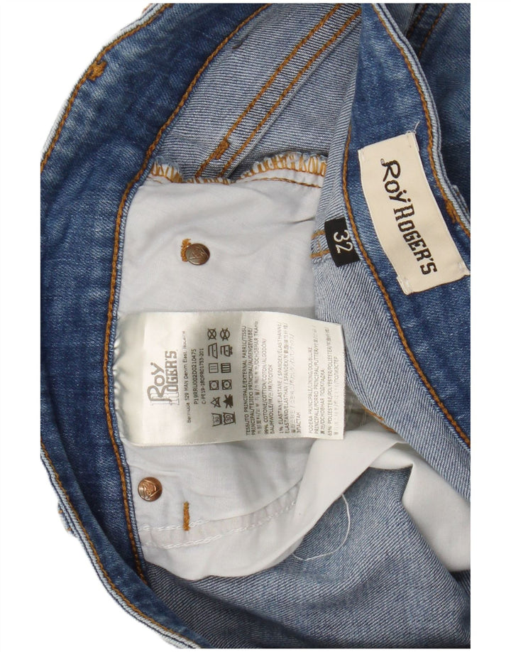 Roy Rogers Pantalones cortos de mezclilla para hombre W32 Algodón azul medio