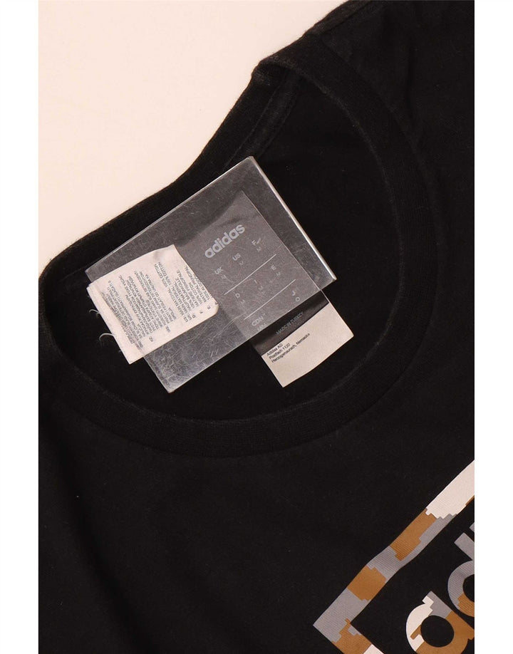 Adidas - Camiseta gráfica para hombre, talla mediana, algodón negro