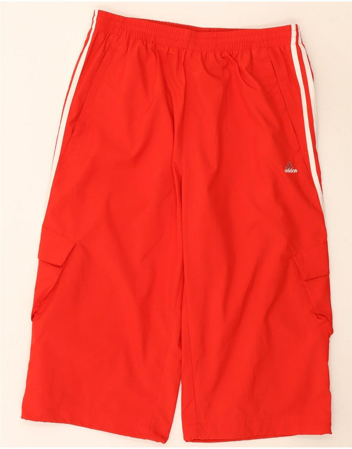 Adidas Bermudas Cargo para hombre, pantalones cortos deportivos, talla grande, nailon rojo