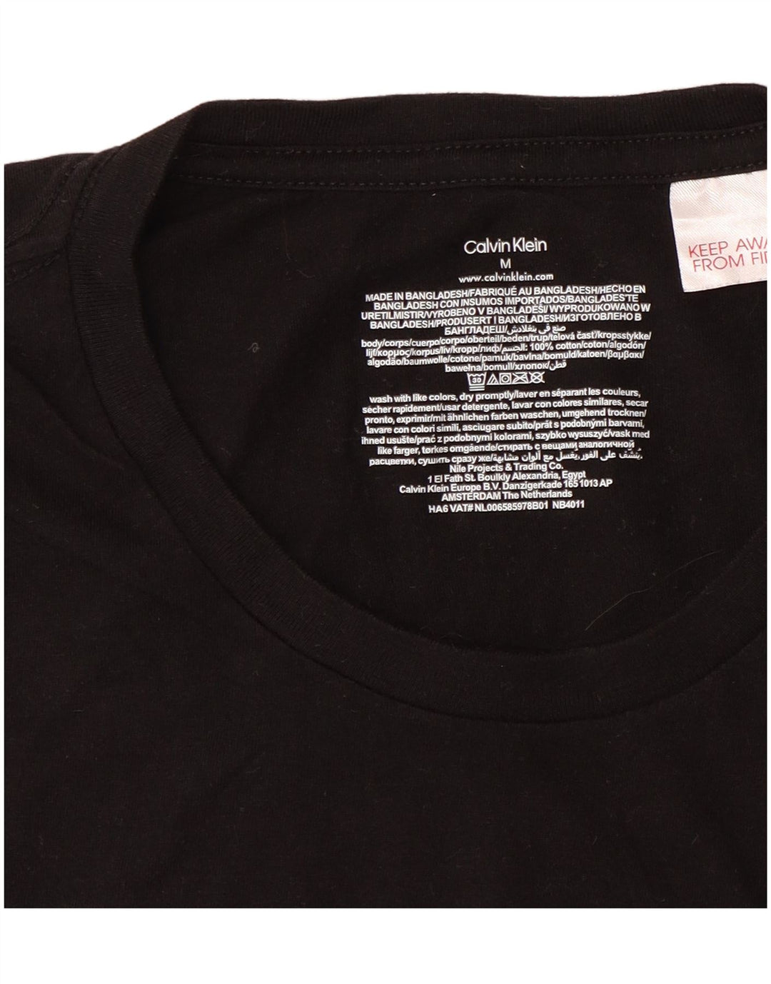 Calvin Klein - Camiseta para hombre, talla mediana, algodón negro