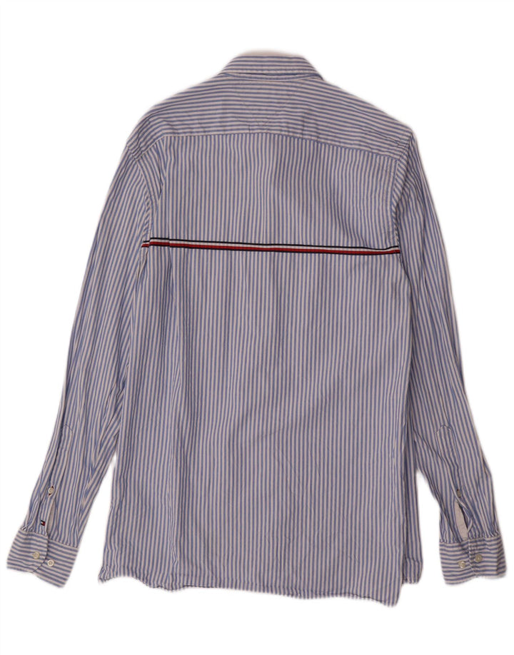 TOMMY HILFIGER Camisa Regular Fit para Hombre Algodón A Rayas Azul Pequeño