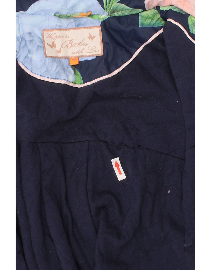 Ted Baker Chubasquero para niña 6-7 años Azul Marino Floral Poliéster