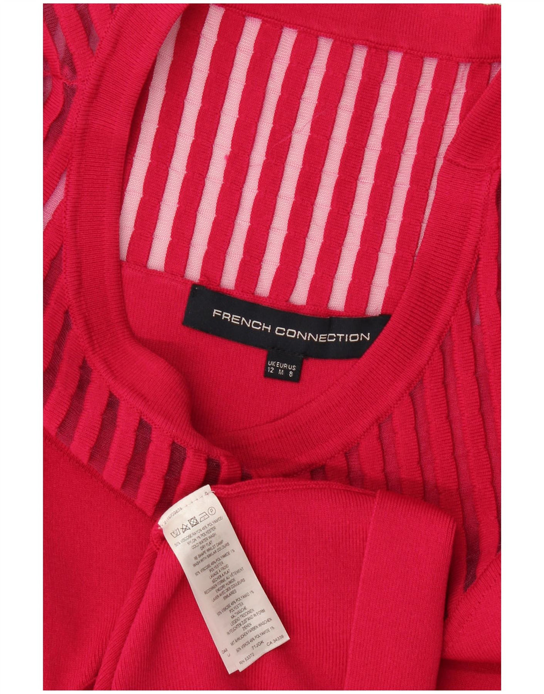 French Connection Vestido acampanado para mujer UK 42 Viscosa rosa mediana